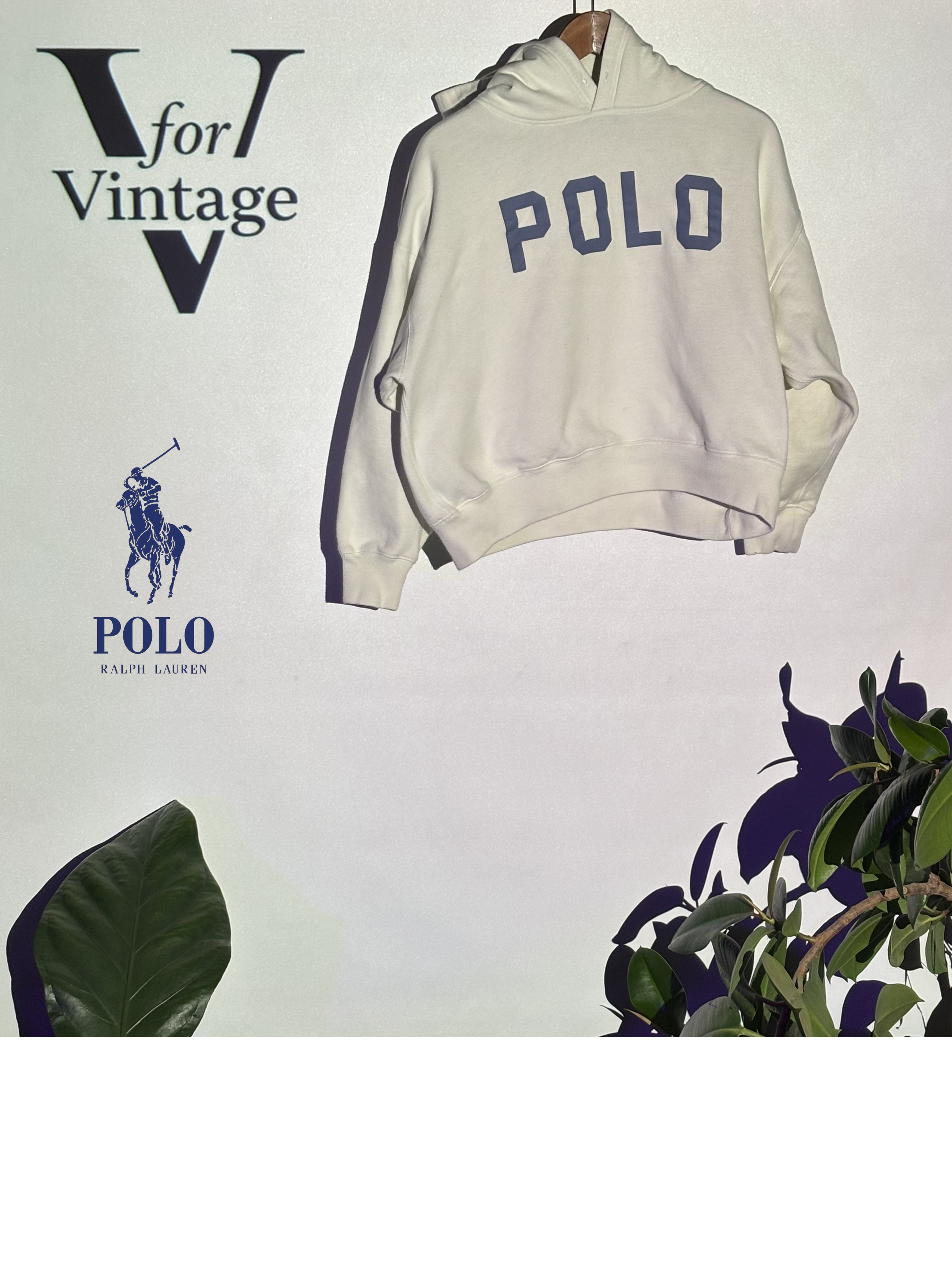 Polo Ralph Lauren Hoodie – Cream – Women’s M – Second Hand
