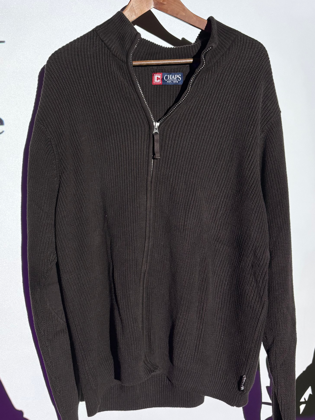 Chaps Ralph Lauren Quarter Zip – Dark Brown – XL – Second Hand