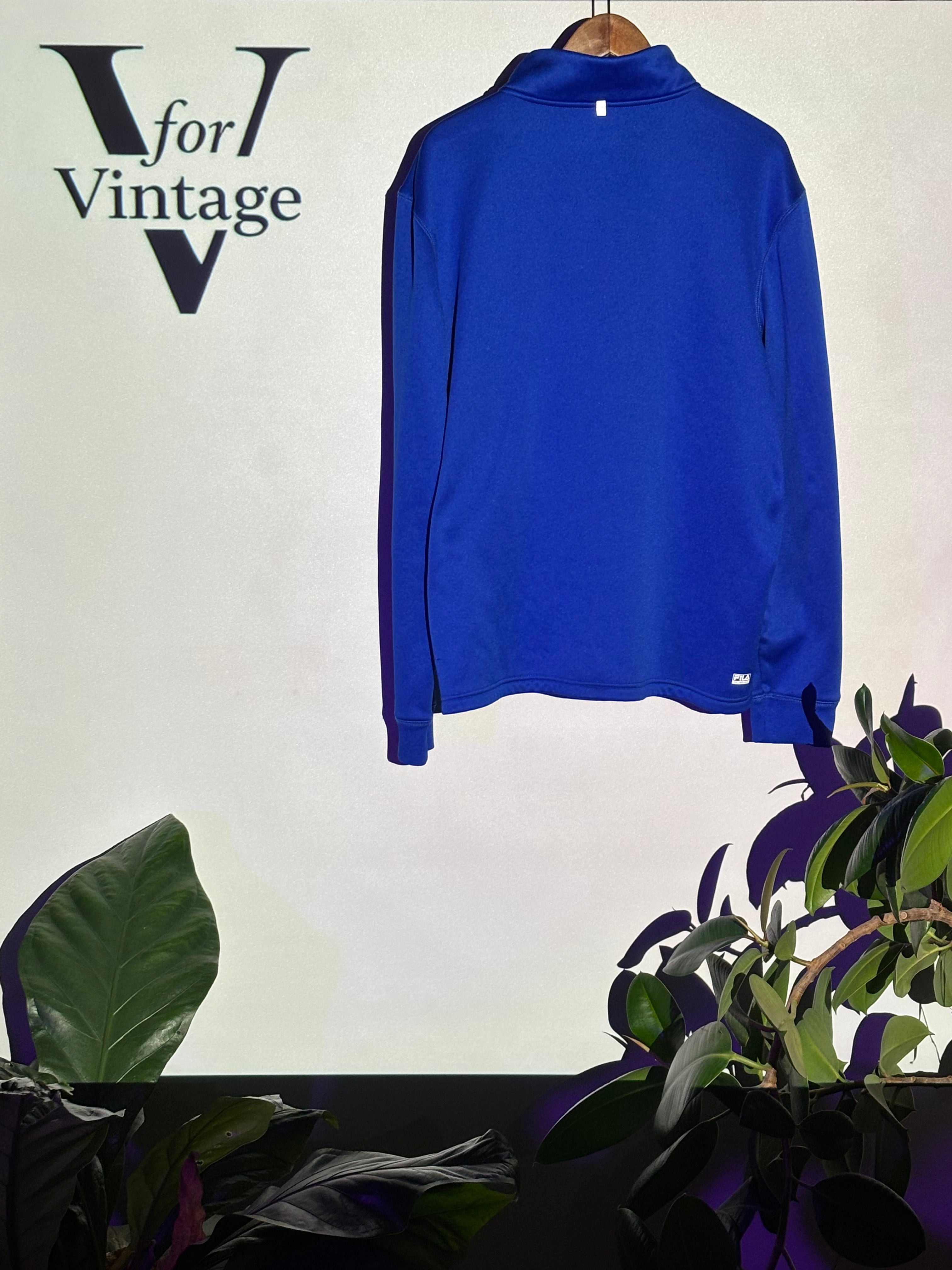 Fila Quarter Zip Pullover – Blue – XL – Second Hand