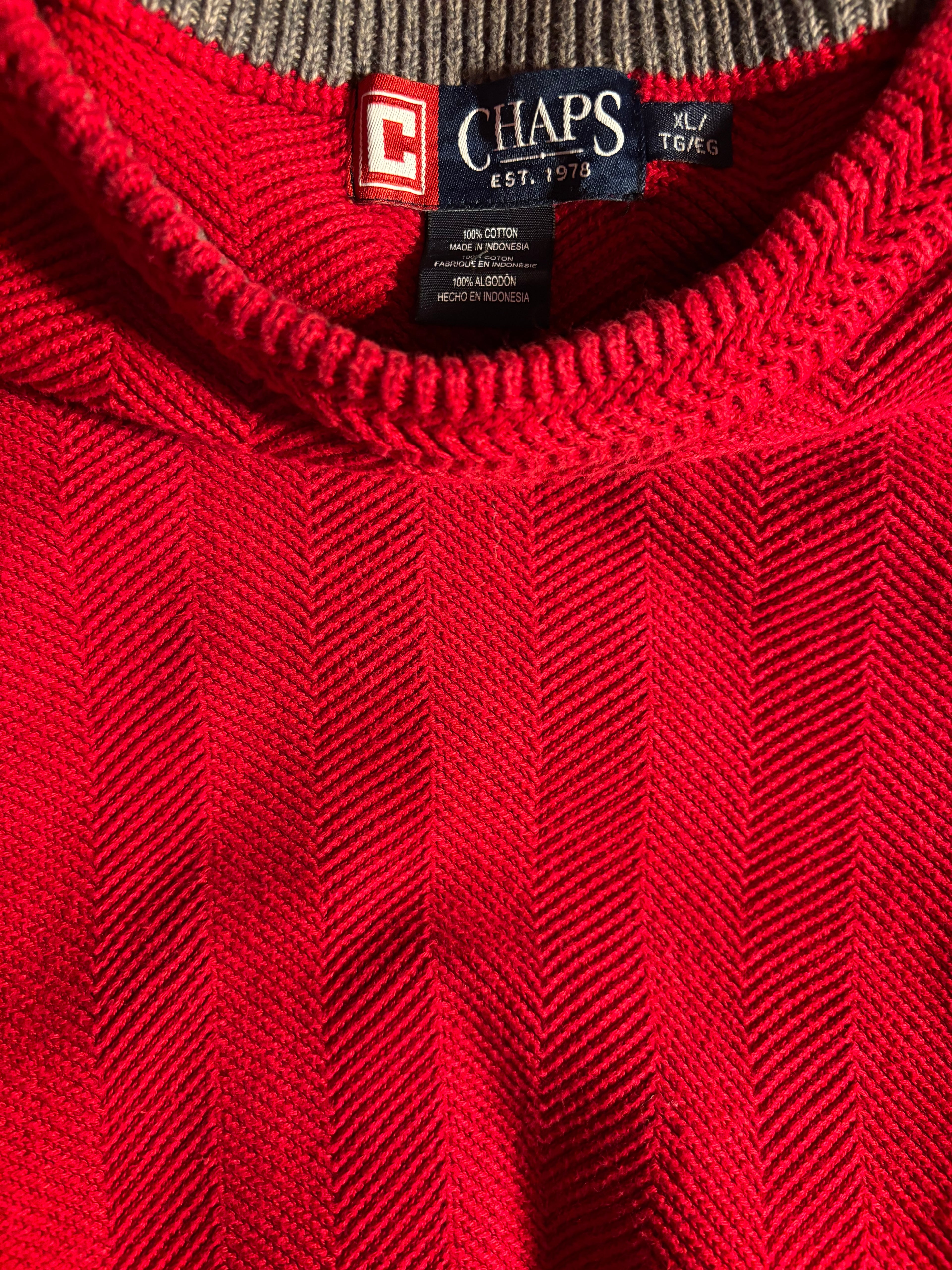Chaps Ralph Lauren Sweater – Red – XL – Second Hand