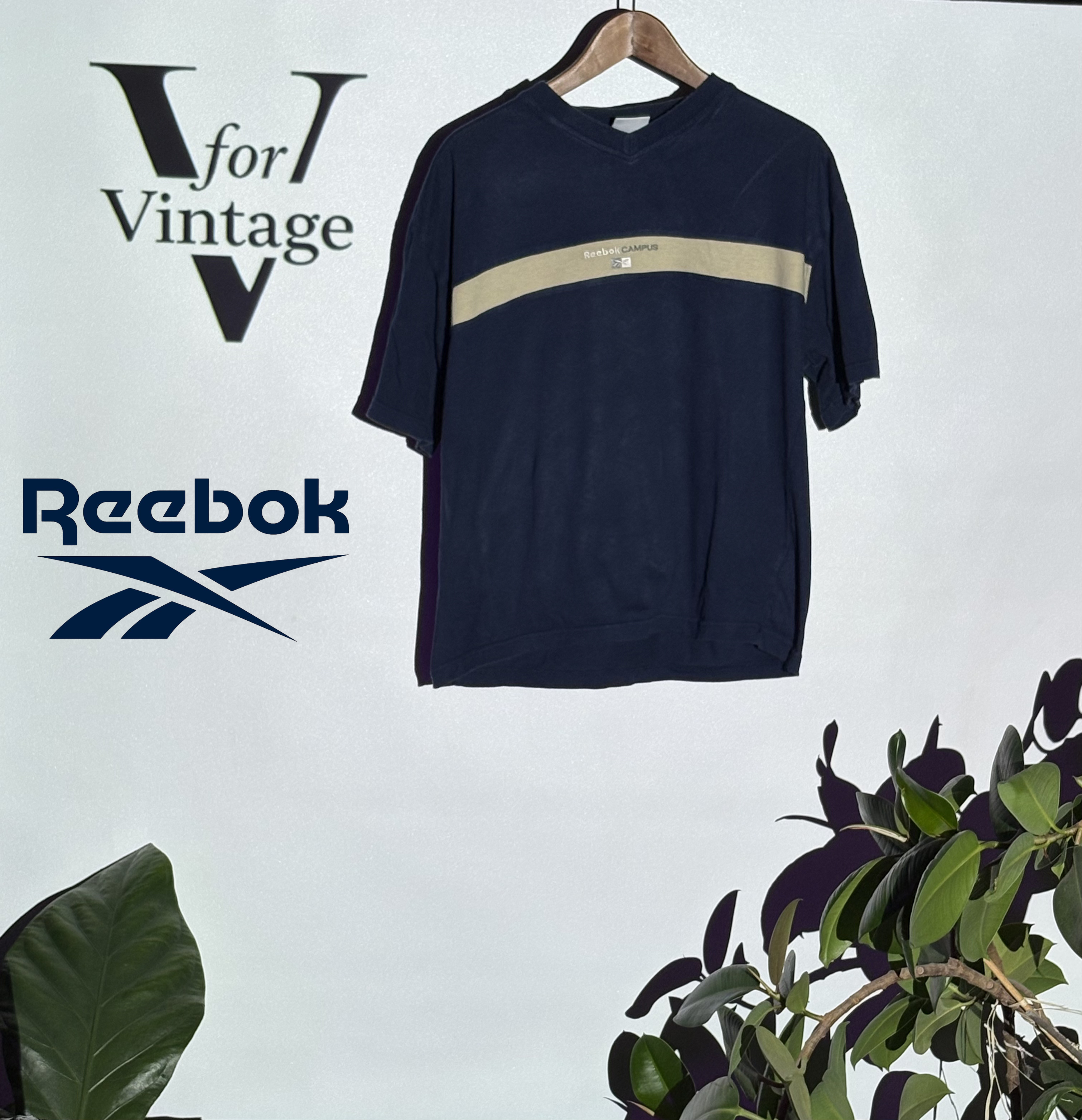 Reebok Campus T-Shirt – Navy Blue – S – Second Hand